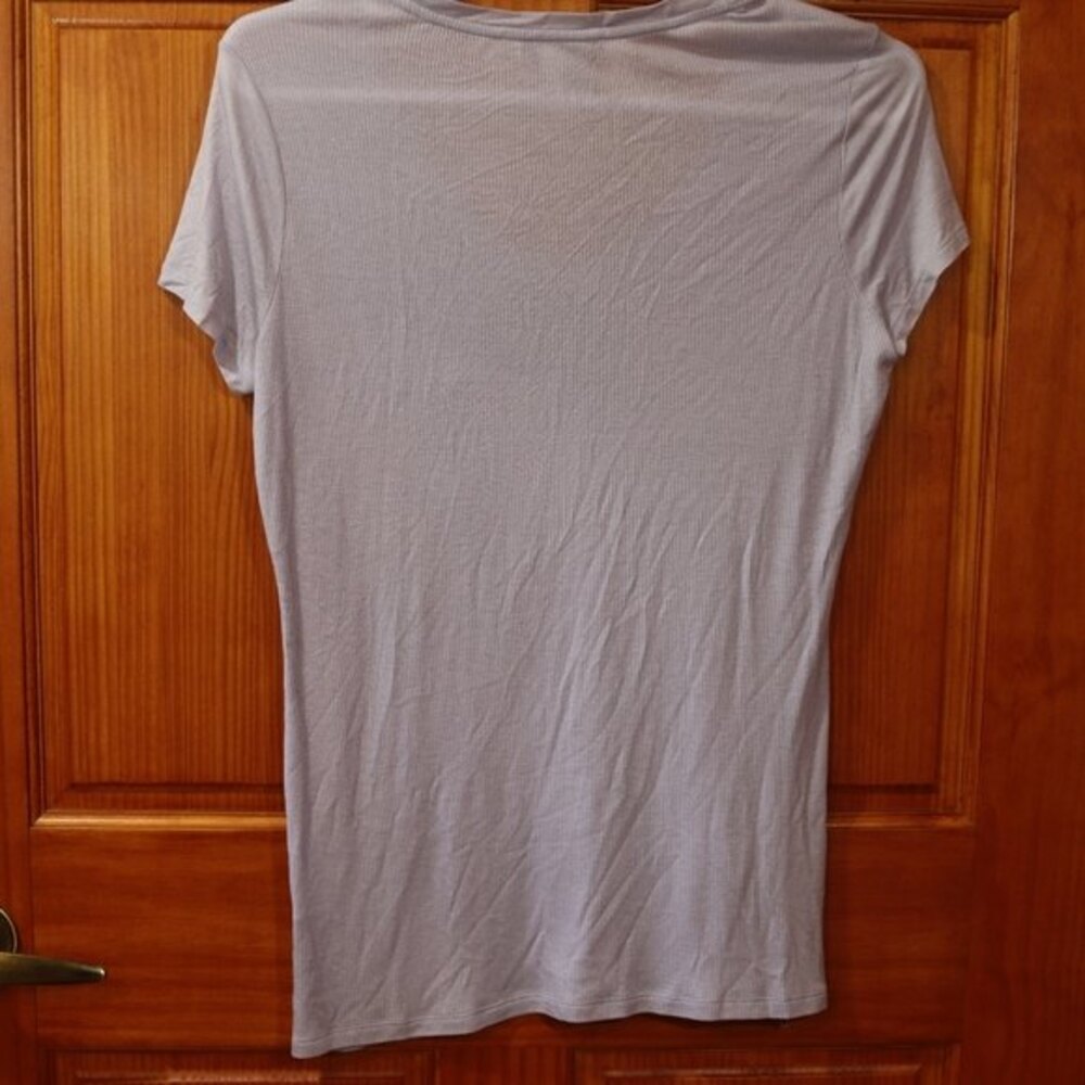 Banana Republic Heritage Lavender Pocket Ribbed Tshirt LG Lyocell - Picture 7 of 9